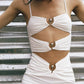 Pierced Orbit Cutout Midi Dress