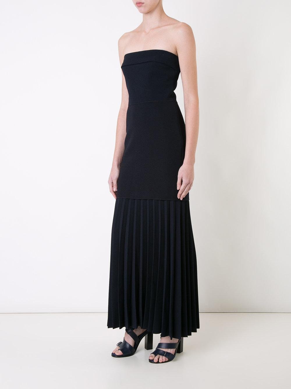 Dion lee linear crepe pleat hot sale strapless dress