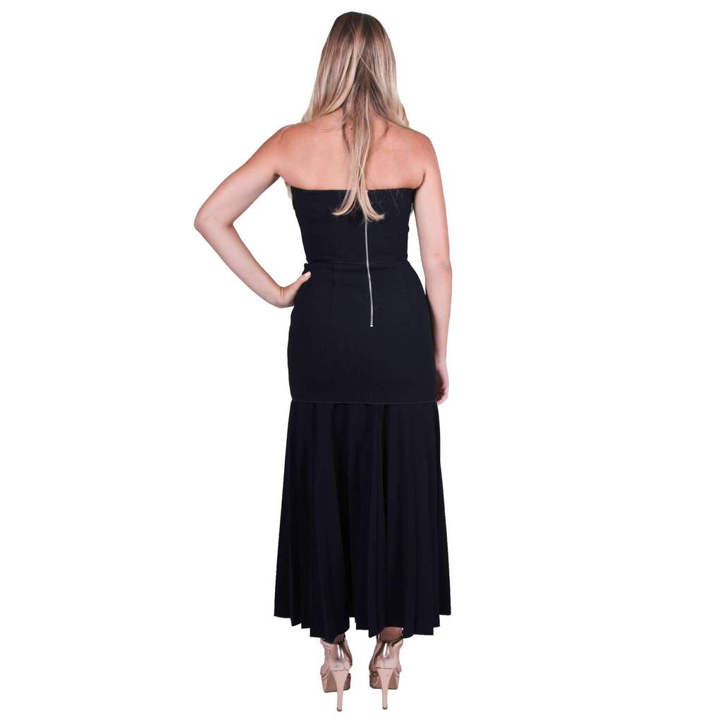 Linear Pleat Crepe Dress