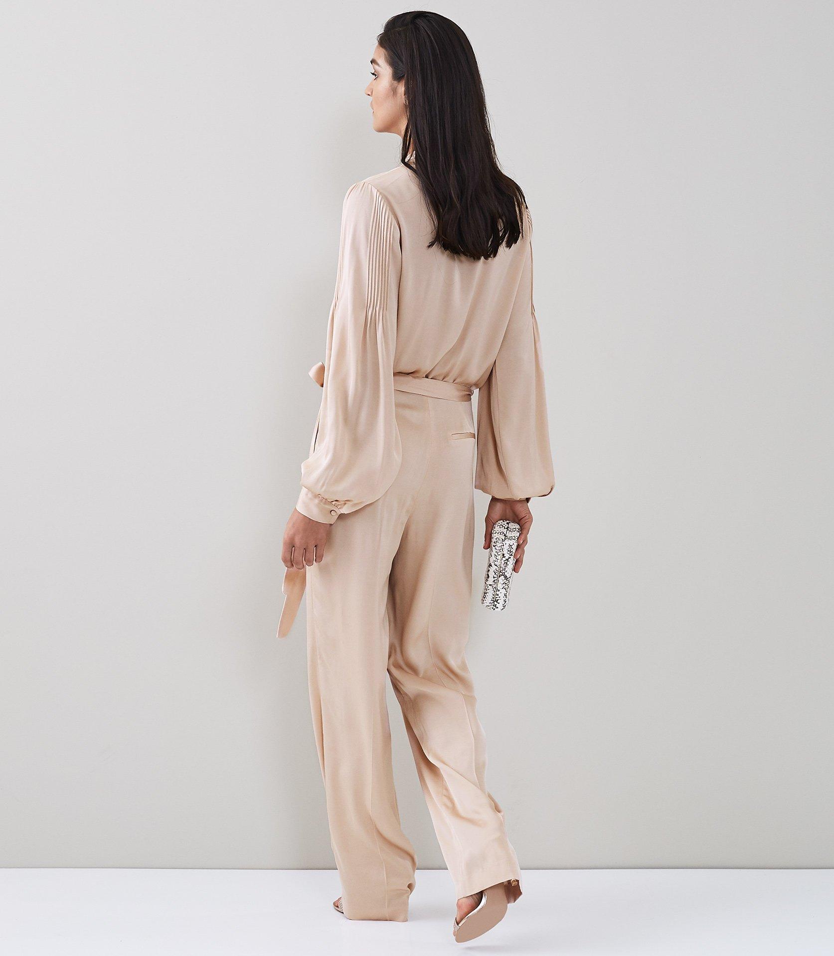 Reiss Regina Pleat Satin Jumpsuit Styled by Niks